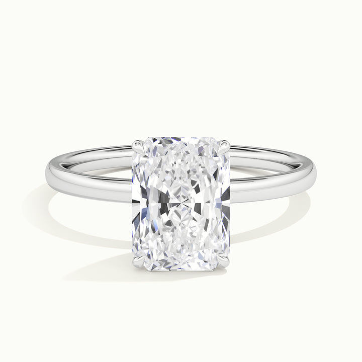 White gold radiant-cut tulip setting engagement ring, front view