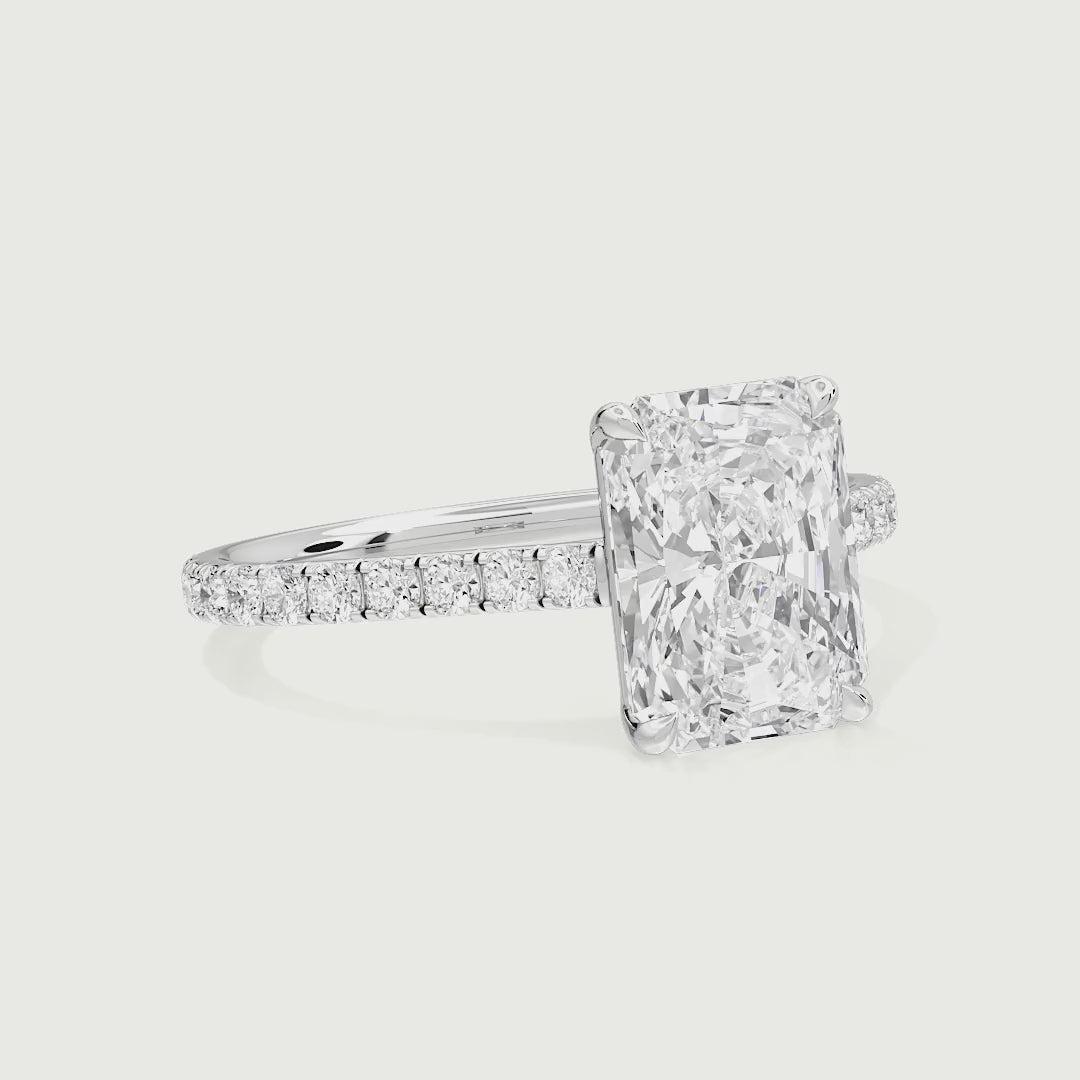 Oaklyn Radiant Cut Pave Cathedral Lab Grown Diamond Engagement Ring