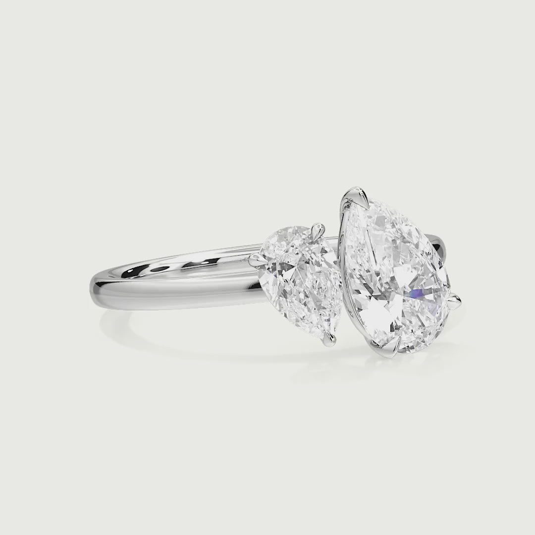 Penelope Toi Et Moi Both Pear Lab Grown Diamond Engagement Ring