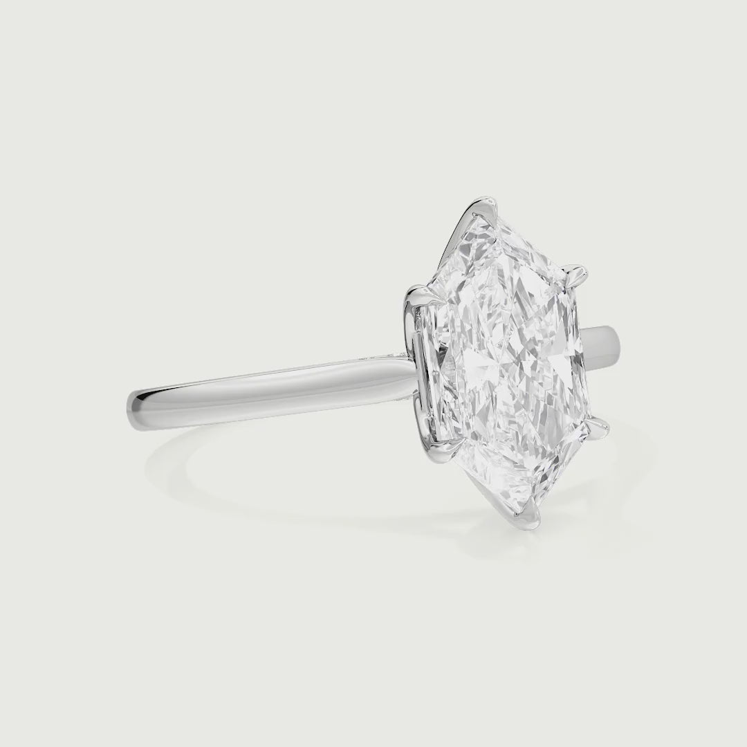 Harlow Dutch Marquise Solitaire Lab Grown Diamond With Pave Bridge Tulip Engagement Ring