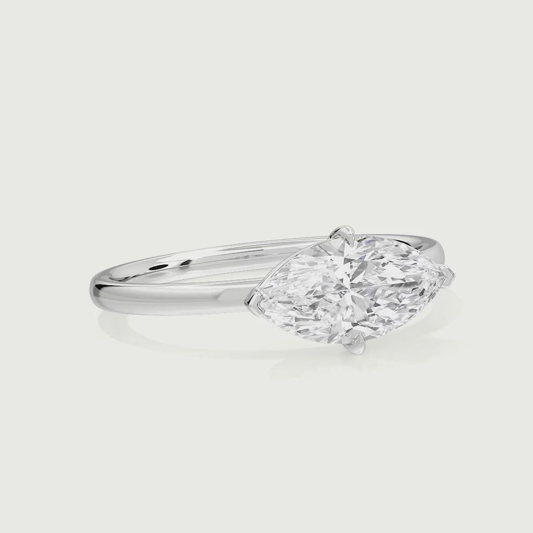 Camille Marquise Cut East West Solitaire Lab Grown Diamond Engagement Ring