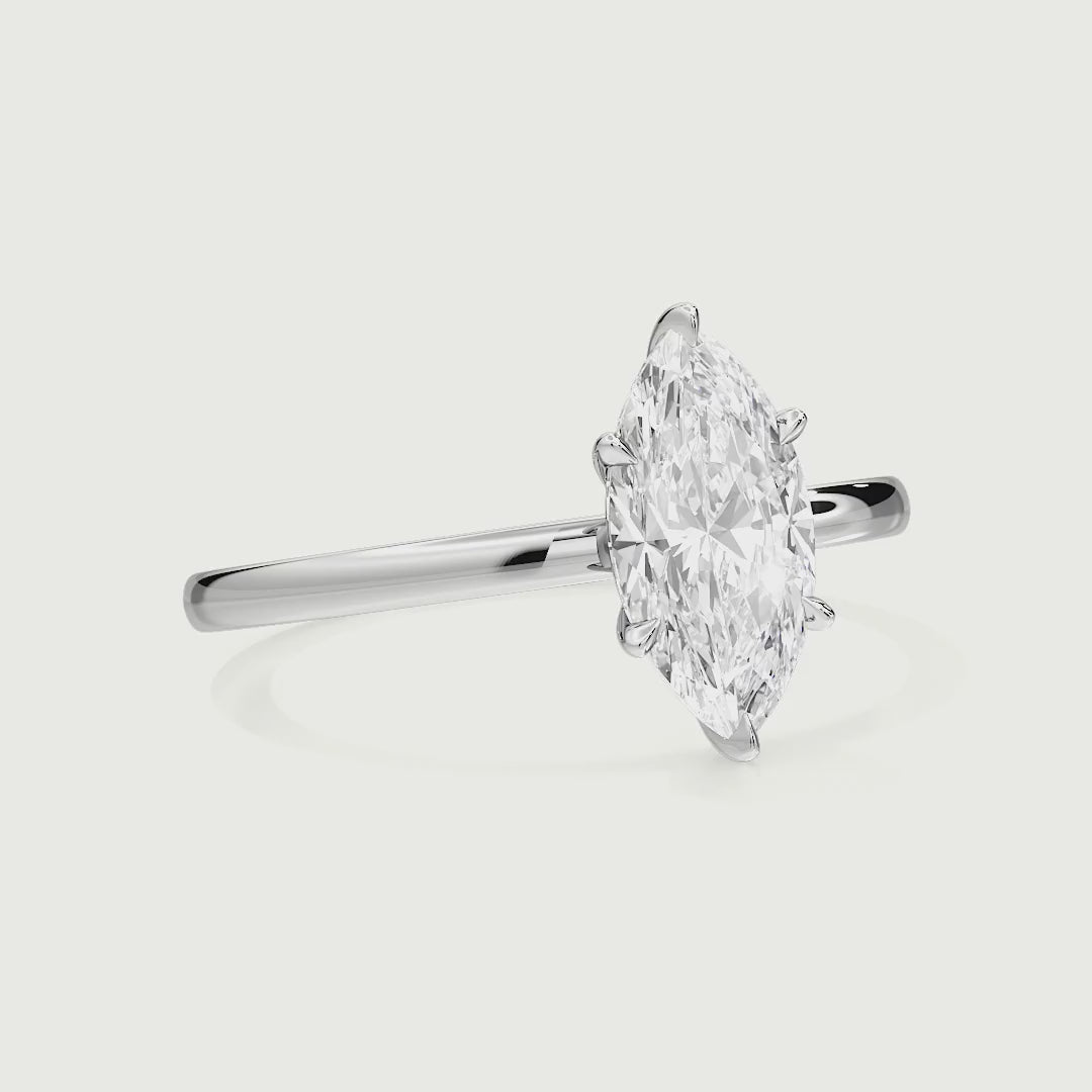 Adalyn Marquise Cut Lab Grown Diamond Solitaire Engagement Ring