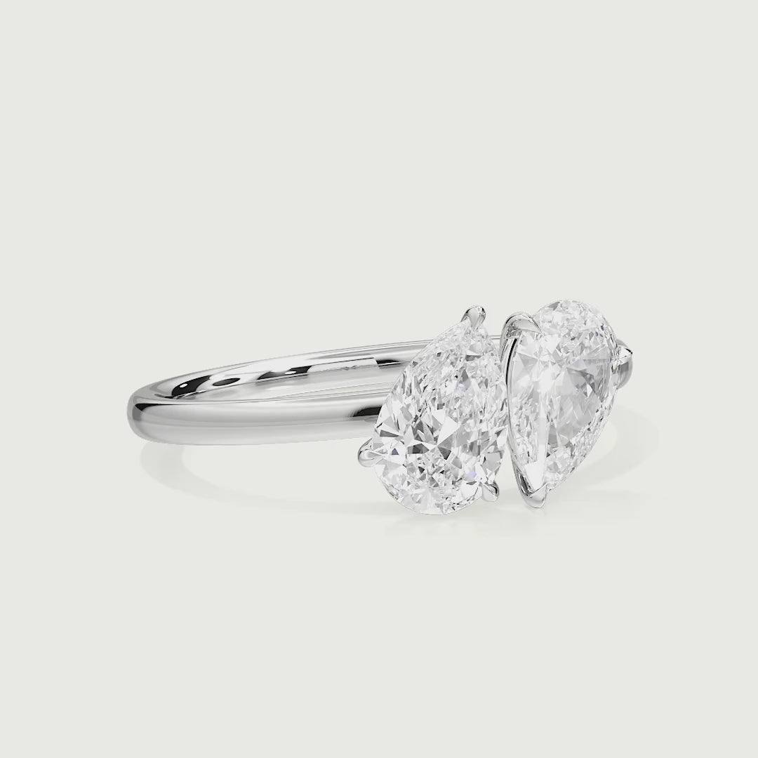Penelope Toi Et Moi Both Pear Cut Lab Grown Diamond Engagement Ring