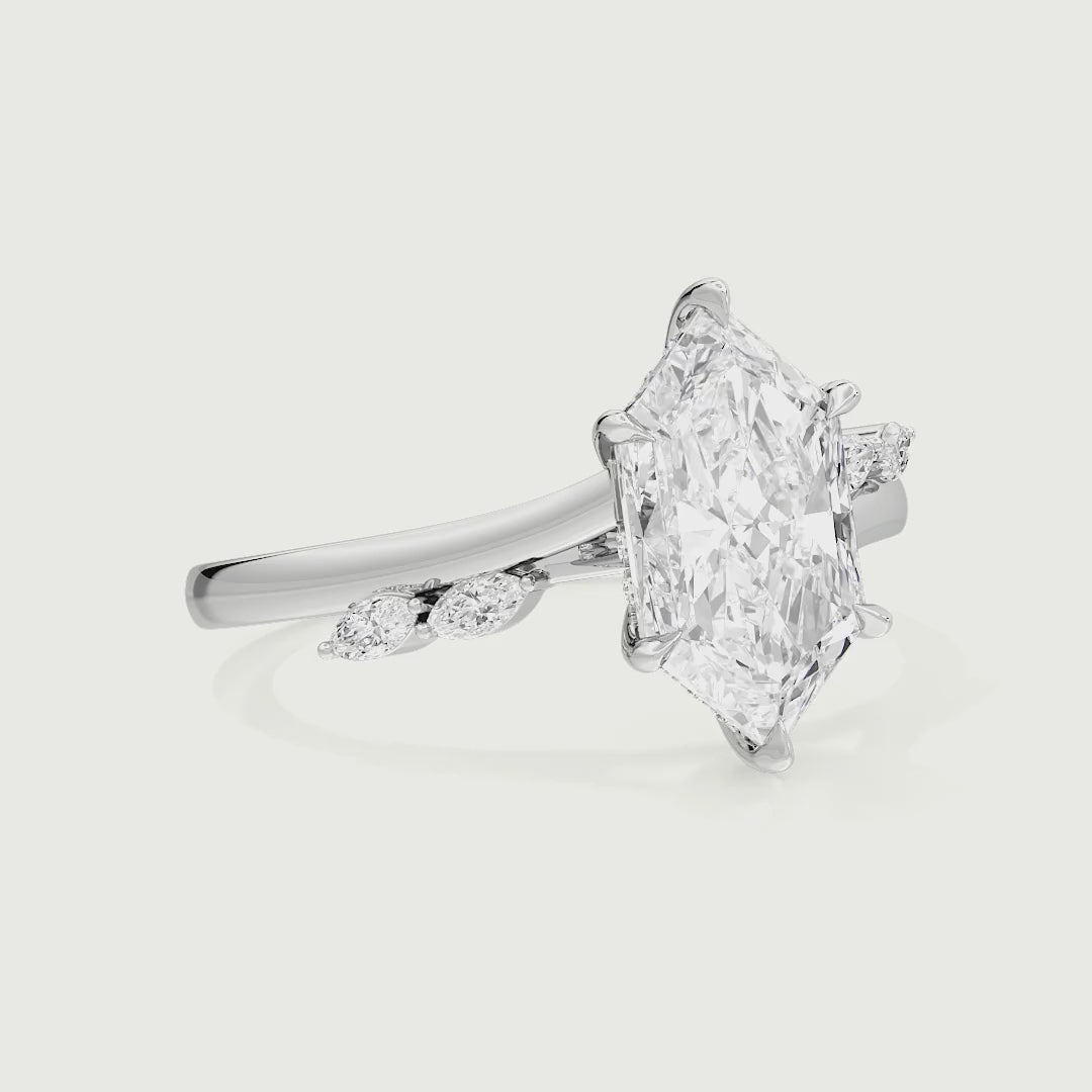 Marianne Dutch Marquise Cut Lab Grown Diamond Hidden Halo Engagement Ring