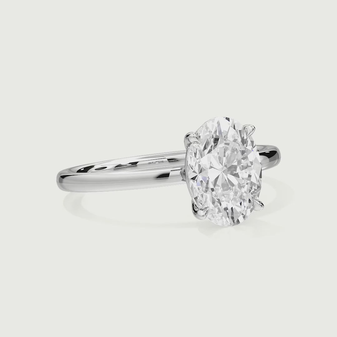 Adalyn Oval Lab Grown Diamond Solitaire Engagement Ring