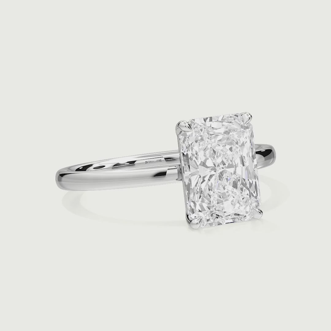 Adalyn Radiant Cut Lab Grown Diamond Solitaire Engagement Ring