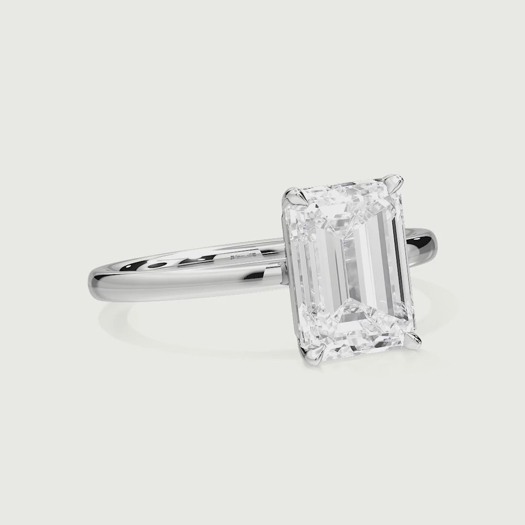 Adalyn Emerald Cut Lab Grown Diamond Solitaire Engagement Ring